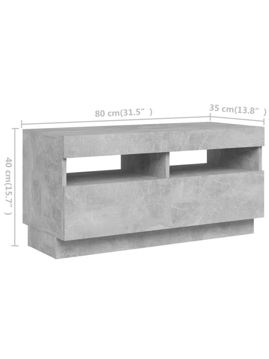 TV skříňka s LED osvětlením betonově šedá 180 x 35 x 40 cm