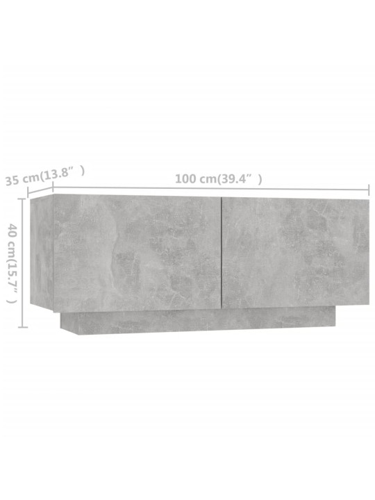 TV skříňka s LED osvětlením betonově šedá 180 x 35 x 40 cm