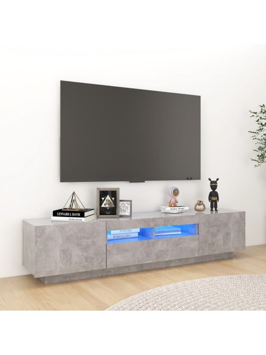 TV skříňka s LED osvětlením betonově šedá 180 x 35 x 40 cm