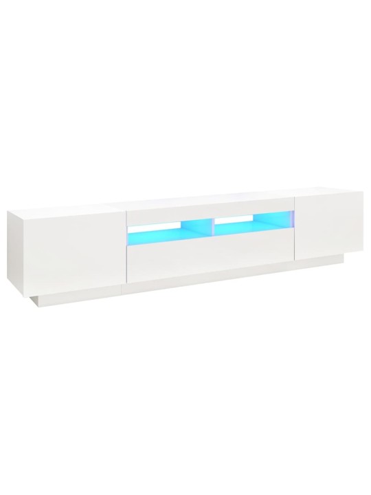 TV skříňka s LED osvětlením bílá 200 x 35 x 40 cm