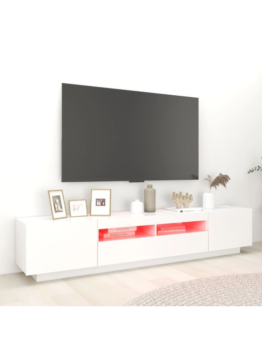 TV skříňka s LED osvětlením bílá 200 x 35 x 40 cm