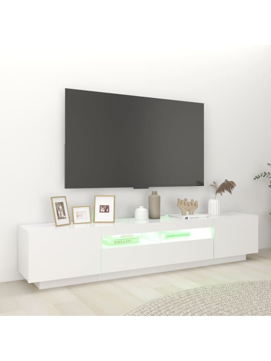 TV skříňka s LED osvětlením bílá 200 x 35 x 40 cm