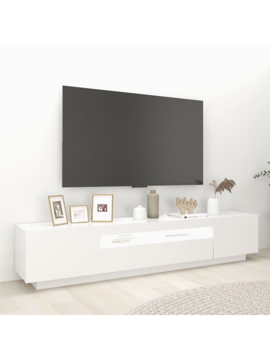 TV skříňka s LED osvětlením bílá 200 x 35 x 40 cm