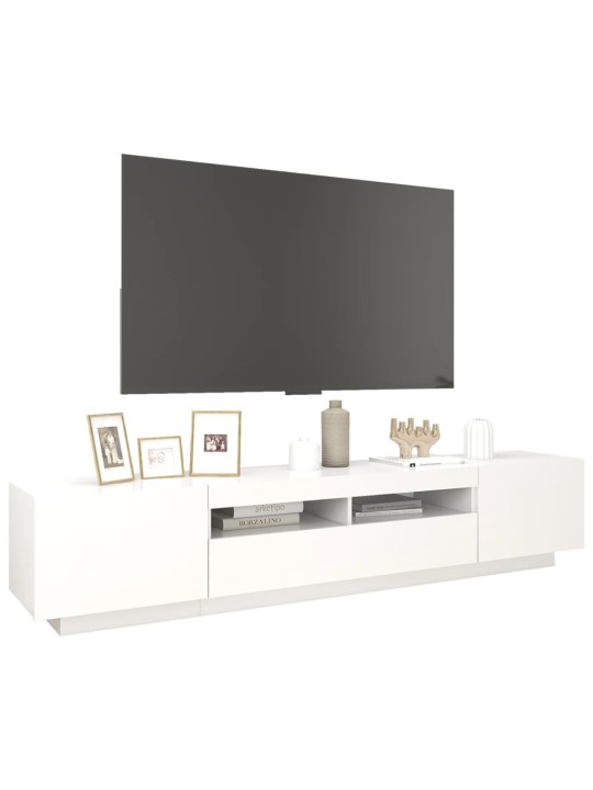 TV skříňka s LED osvětlením bílá 200 x 35 x 40 cm