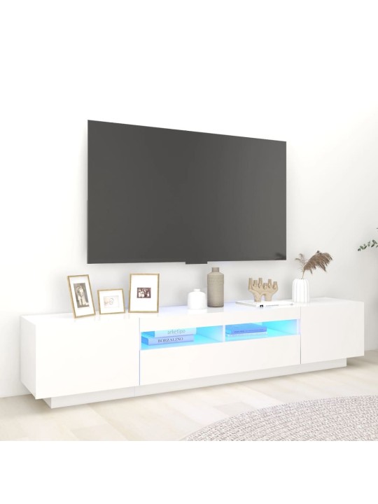 TV skříňka s LED osvětlením bílá 200 x 35 x 40 cm