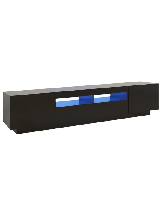 TV skříňka s LED osvětlením černá 200 x 35 x 40 cm