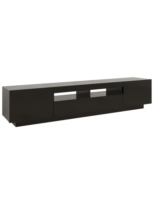 TV skříňka s LED osvětlením černá 200 x 35 x 40 cm