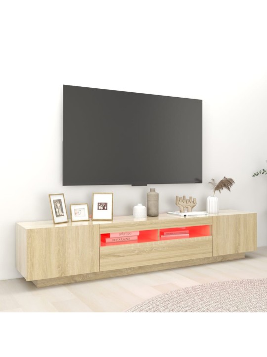 TV skříňka s LED osvětlením dub sonoma 200 x 35 x 40 cm