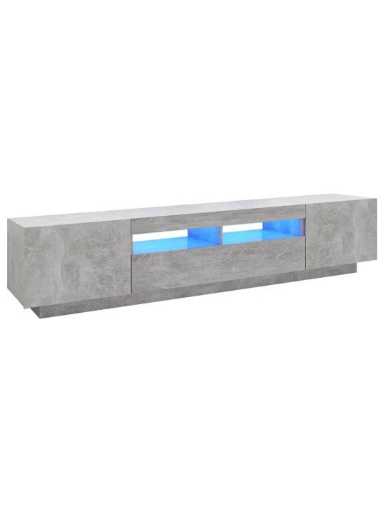 TV skříňka s LED osvětlením betonově šedá 200 x 35 x 40 cm