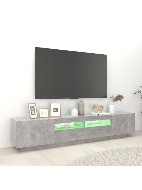 TV skříňka s LED osvětlením betonově šedá 200 x 35 x 40 cm
