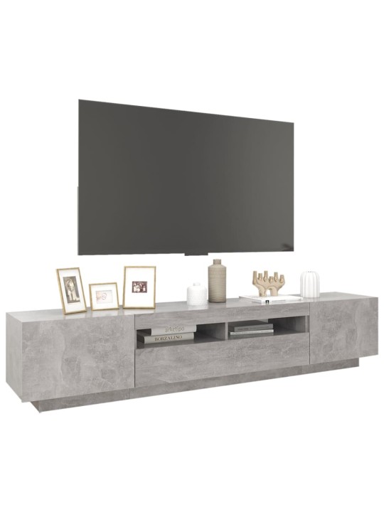 TV skříňka s LED osvětlením betonově šedá 200 x 35 x 40 cm