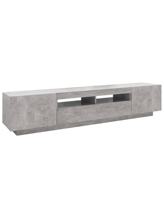 TV skříňka s LED osvětlením betonově šedá 200 x 35 x 40 cm