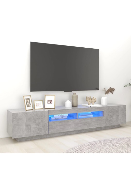 TV skříňka s LED osvětlením betonově šedá 200 x 35 x 40 cm