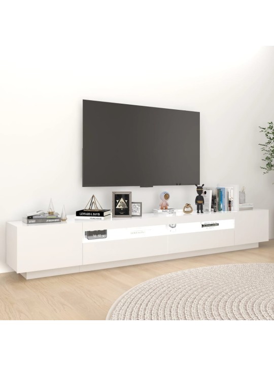 TV skříňka s LED osvětlením bílá 260 x 35 x 40 cm