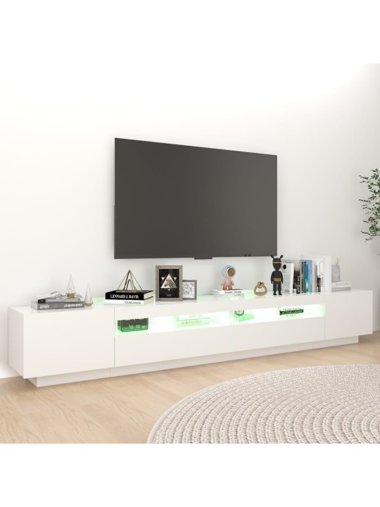 TV skříňka s LED osvětlením bílá 260 x 35 x 40 cm