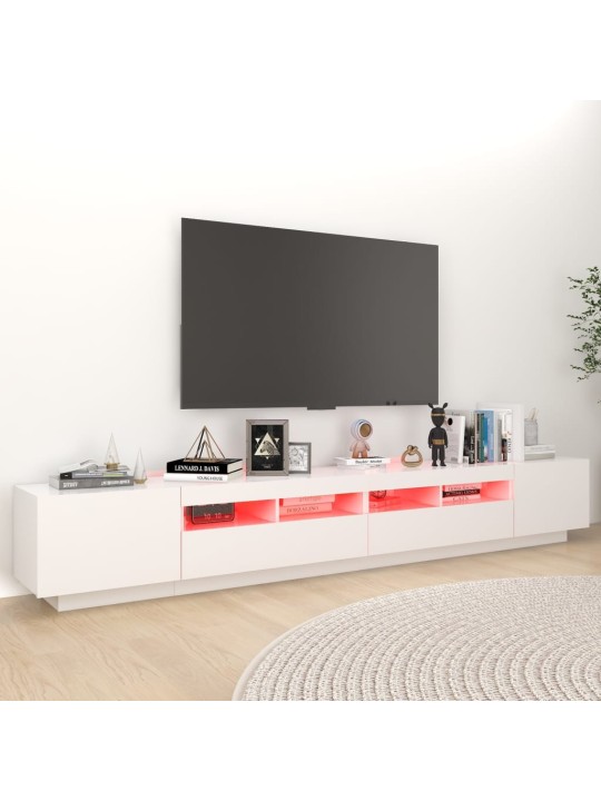 TV skříňka s LED osvětlením bílá 260 x 35 x 40 cm
