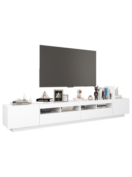 TV skříňka s LED osvětlením bílá 260 x 35 x 40 cm