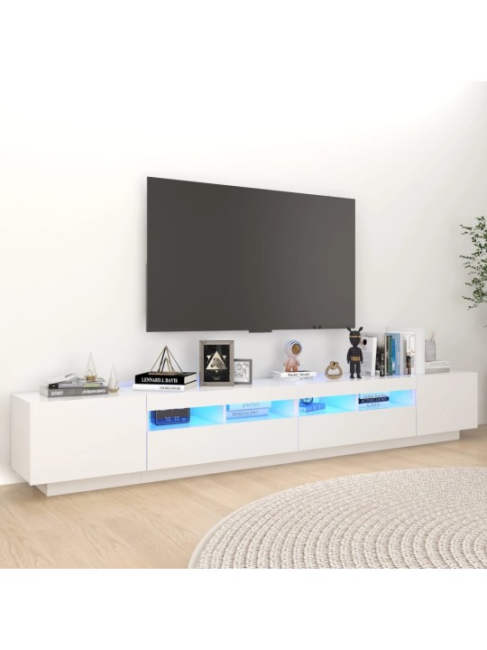 TV skříňka s LED osvětlením bílá 260 x 35 x 40 cm