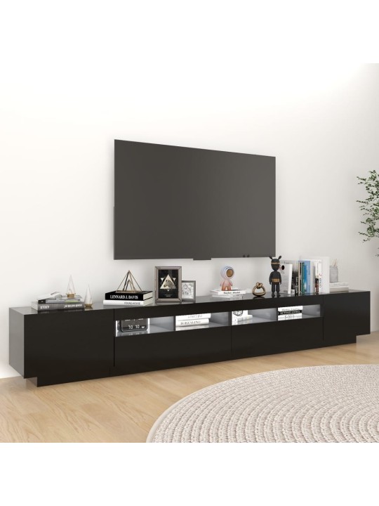 TV skříňka s LED osvětlením černá 260 x 35 x 40 cm