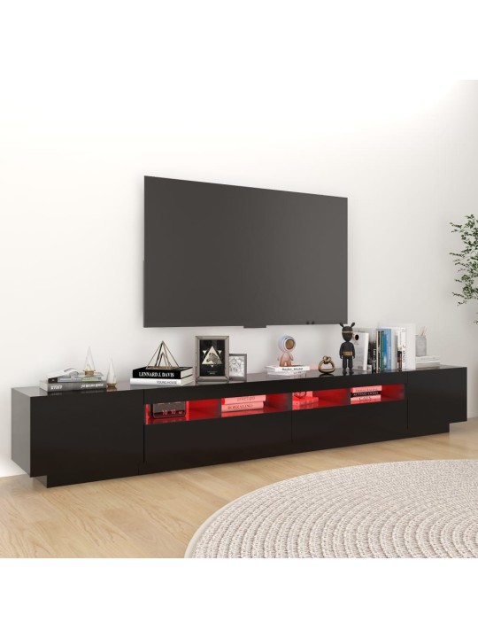 TV skříňka s LED osvětlením černá 260 x 35 x 40 cm