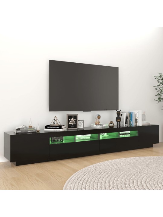 TV skříňka s LED osvětlením černá 260 x 35 x 40 cm
