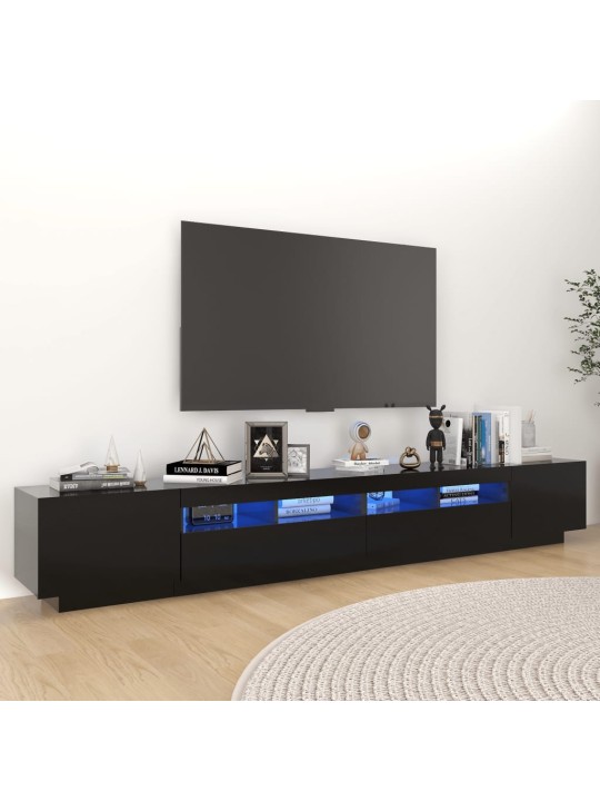 TV skříňka s LED osvětlením černá 260 x 35 x 40 cm