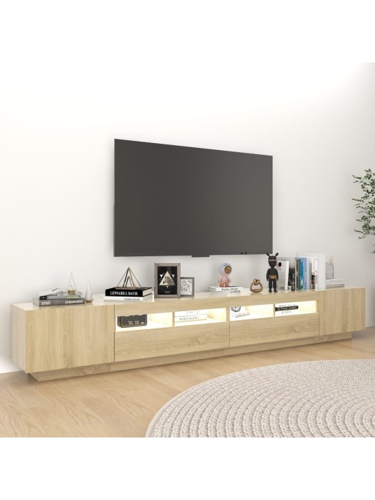 TV skříňka s LED osvětlením dub sonoma 260 x 35 x 40 cm