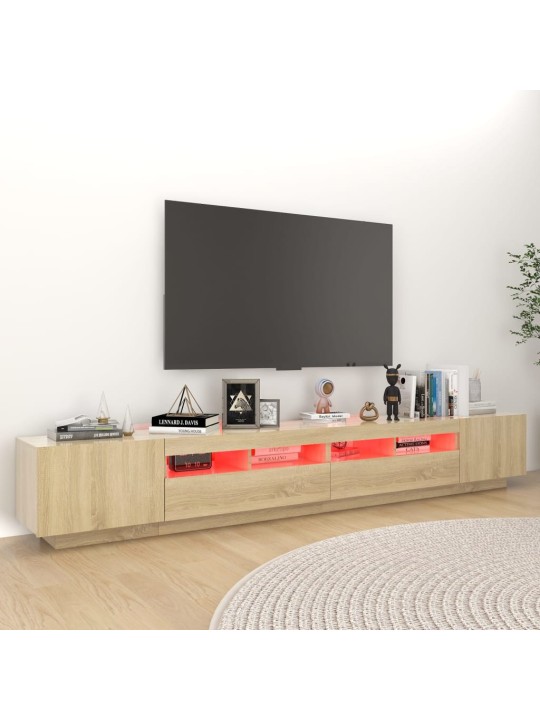 TV skříňka s LED osvětlením dub sonoma 260 x 35 x 40 cm
