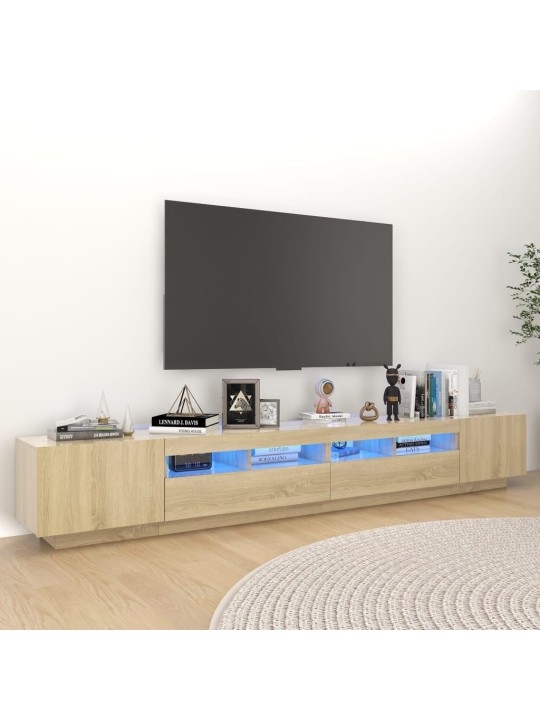 TV skříňka s LED osvětlením dub sonoma 260 x 35 x 40 cm