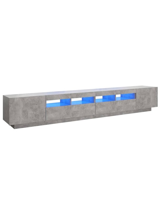 TV skříňka s LED osvětlením betonově šedá 260 x 35 x 40 cm