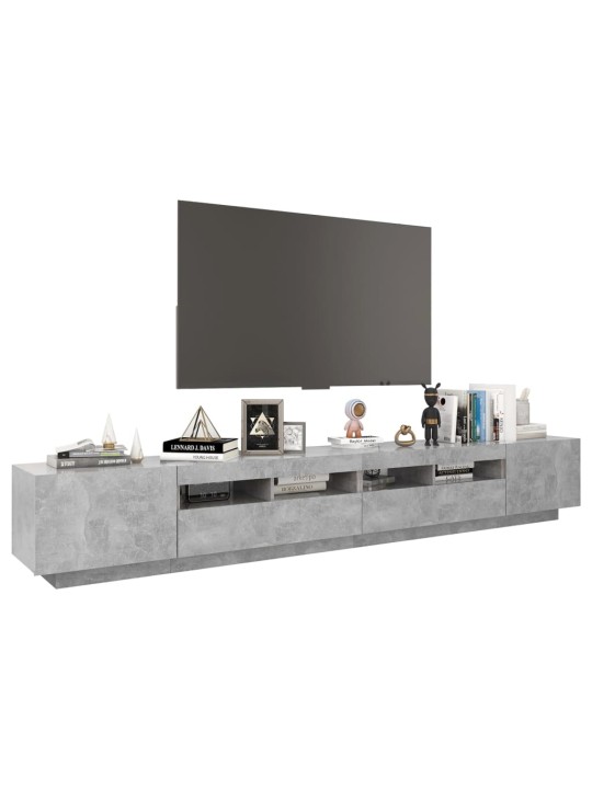 TV skříňka s LED osvětlením betonově šedá 260 x 35 x 40 cm