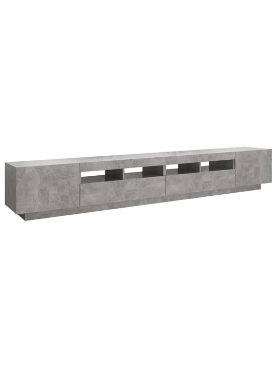 TV skříňka s LED osvětlením betonově šedá 260 x 35 x 40 cm