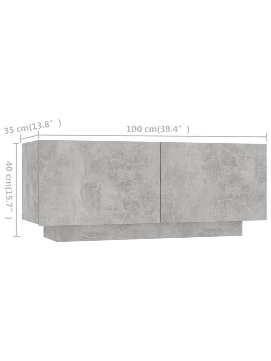 TV skříňka s LED osvětlením betonově šedá 260 x 35 x 40 cm