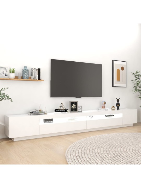 TV skříňka s LED osvětlením bílá 300 x 35 x 40 cm