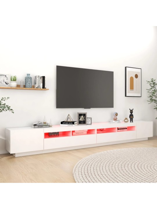 TV skříňka s LED osvětlením bílá 300 x 35 x 40 cm