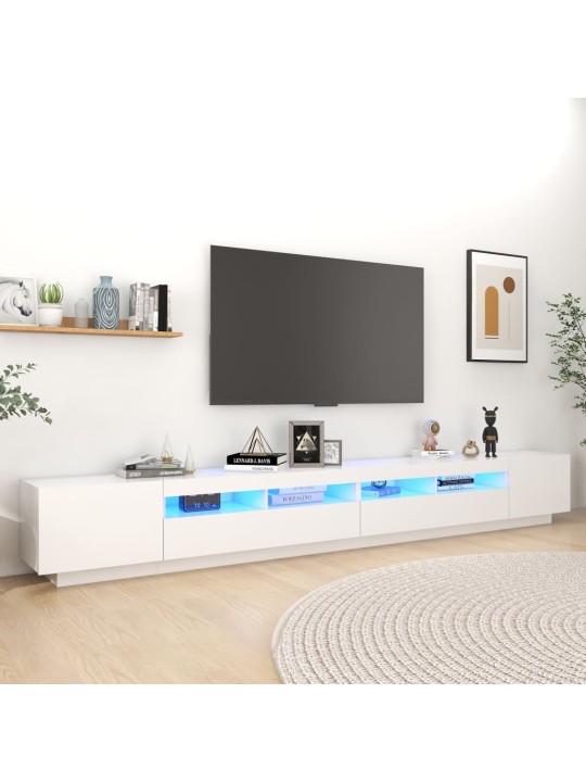 TV skříňka s LED osvětlením bílá 300 x 35 x 40 cm