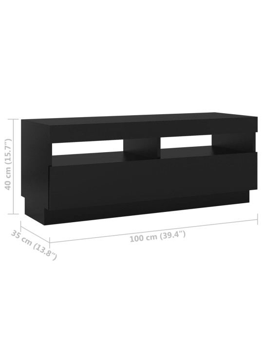 TV skříňka s LED osvětlením černá 300 x 35 x 40 cm