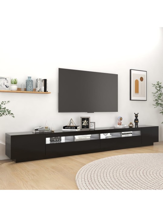 TV skříňka s LED osvětlením černá 300 x 35 x 40 cm