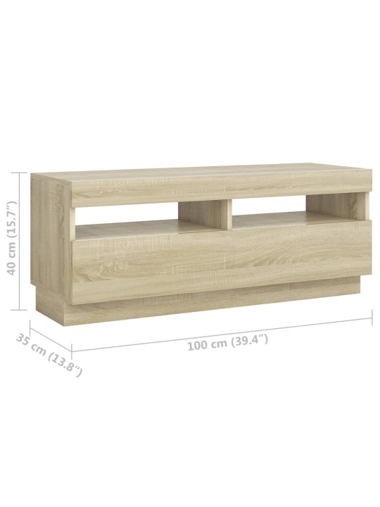 TV skříňka s LED osvětlením dub sonoma 300 x 35 x 40 cm