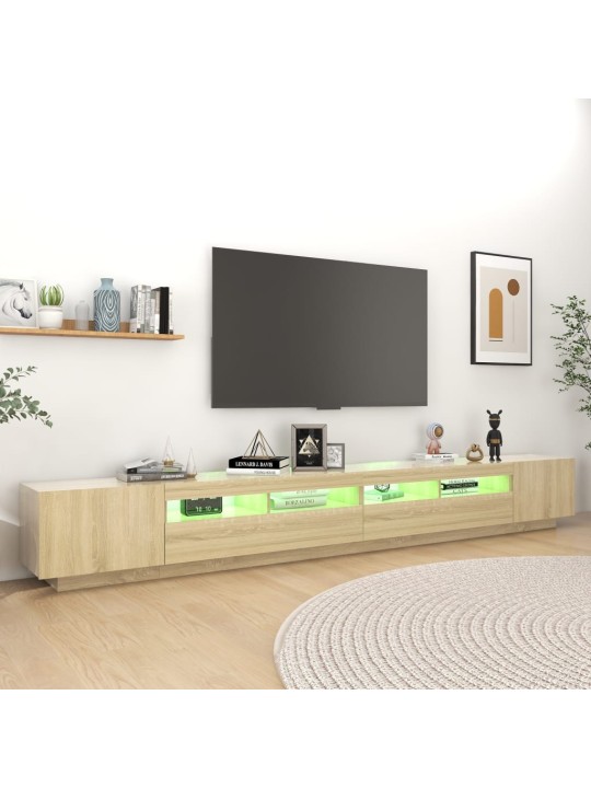 TV skříňka s LED osvětlením dub sonoma 300 x 35 x 40 cm