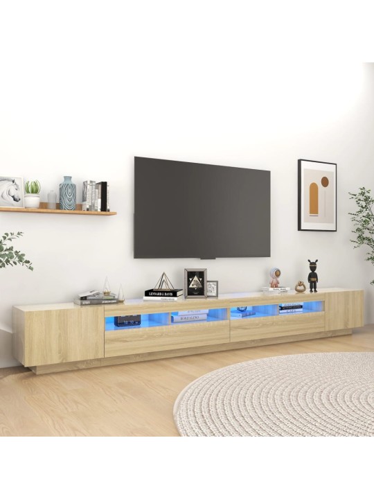 TV skříňka s LED osvětlením dub sonoma 300 x 35 x 40 cm