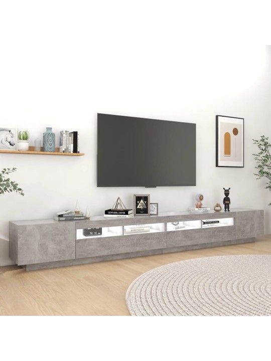TV skříňka s LED osvětlením betonově šedá 300 x 35 x 40 cm