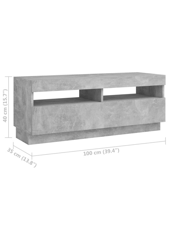 TV skříňka s LED osvětlením betonově šedá 300 x 35 x 40 cm