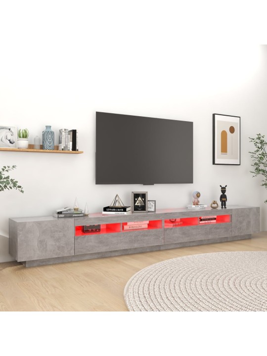 TV skříňka s LED osvětlením betonově šedá 300 x 35 x 40 cm