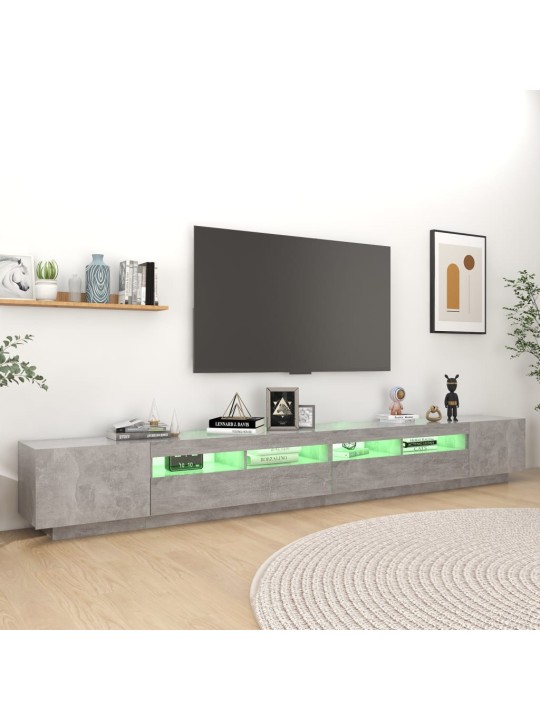 TV skříňka s LED osvětlením betonově šedá 300 x 35 x 40 cm