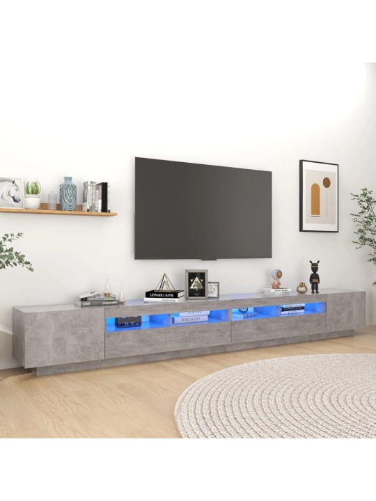TV skříňka s LED osvětlením betonově šedá 300 x 35 x 40 cm