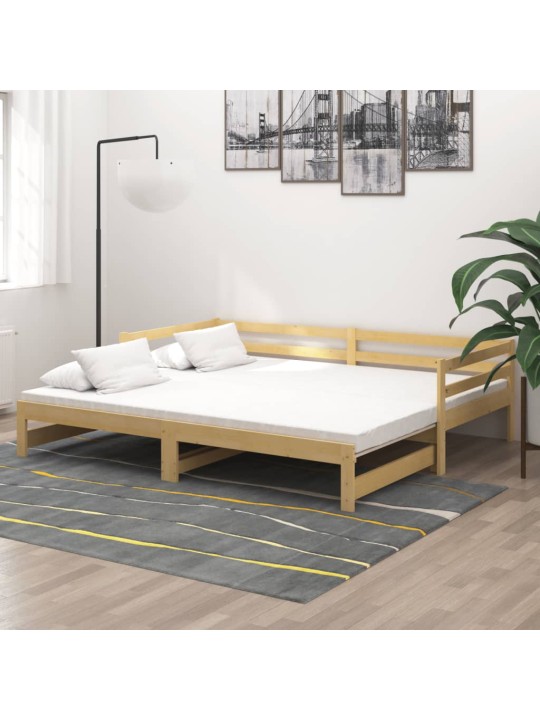 Výsuvná válenda masivní borové dřevo 2× (90 x 200 cm)