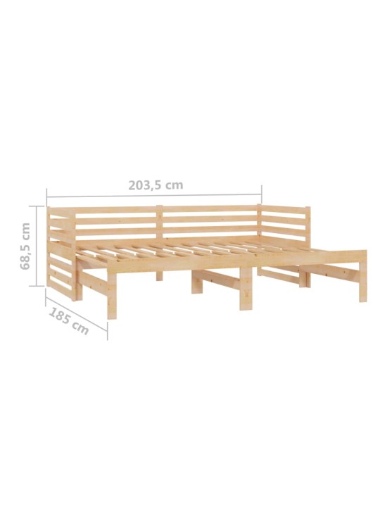 Výsuvná válenda masivní borové dřevo 2× (90 x 200 cm)
