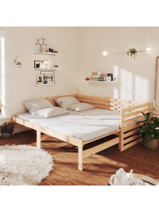 Výsuvná válenda masivní borové dřevo 2× (90 x 200 cm)