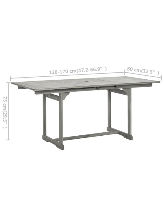 Zahradní jídelní stůl (120–170) x 80 x 75 cm masivní akácie